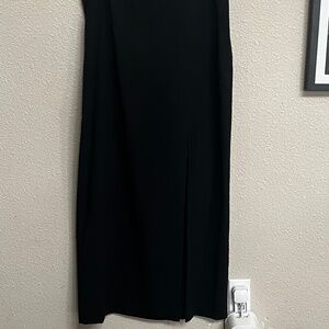 Linda Allard for Ellen Tracy Wool Crepe Long Black Pencil Skirt Women's 16